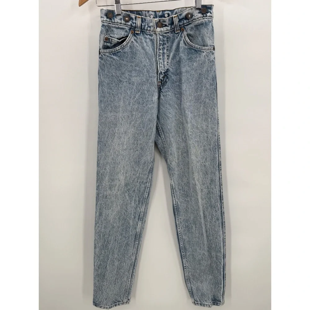 Vintage Levis 552 Orange Tab‎ Acid Wash Jeans USA Made 26x32 80's suspender tabs